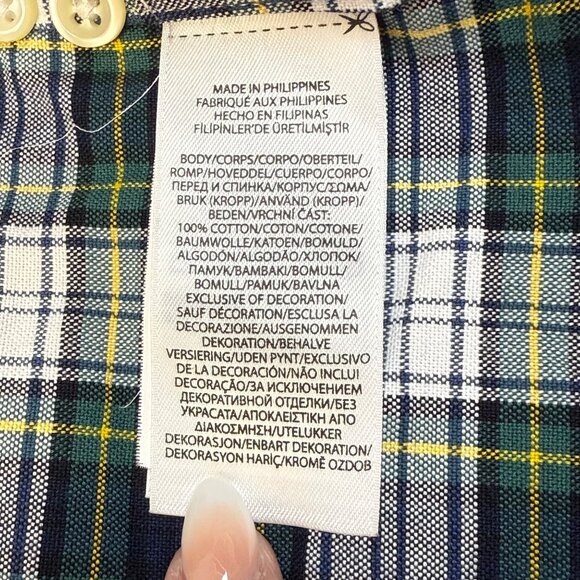 POLO RALPH LAUREN Men’s Long-Sleeve Blue and Green Plaid Button Down Shirt - Picture 10 of 11